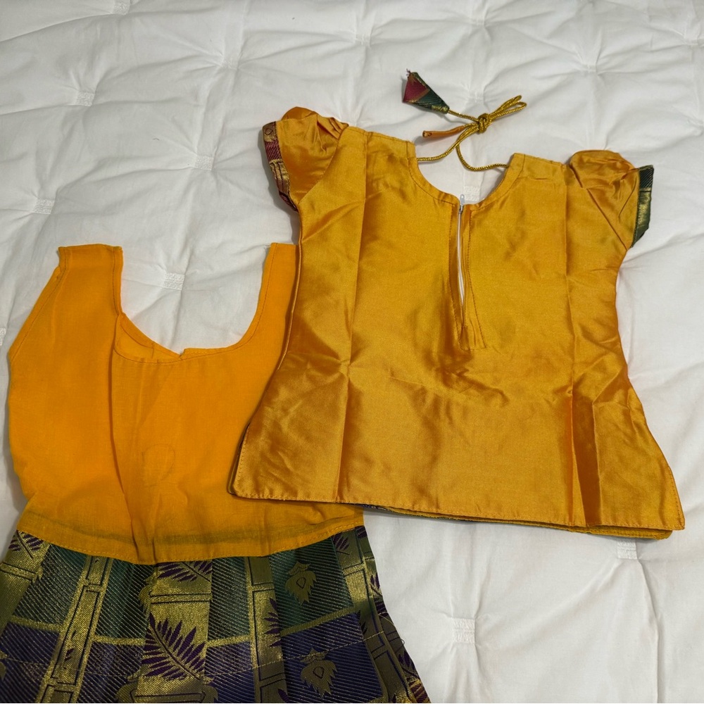 South Indian Pattu Pavadai set for girls 3-5 years old NWOT - Picture 5 of 6